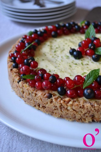Tarte façon cheesecake au citron vert et fruits frais